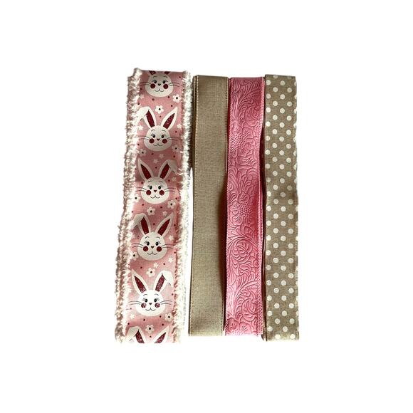 Easter Bunny Wreath Kit | DIY Spring Wreath Supplies, Bunny Ribbon & Sign Bundle - Picture 3 of 5